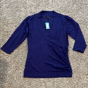 Maurices medium Deep Blue V-Neck wrap Sweater